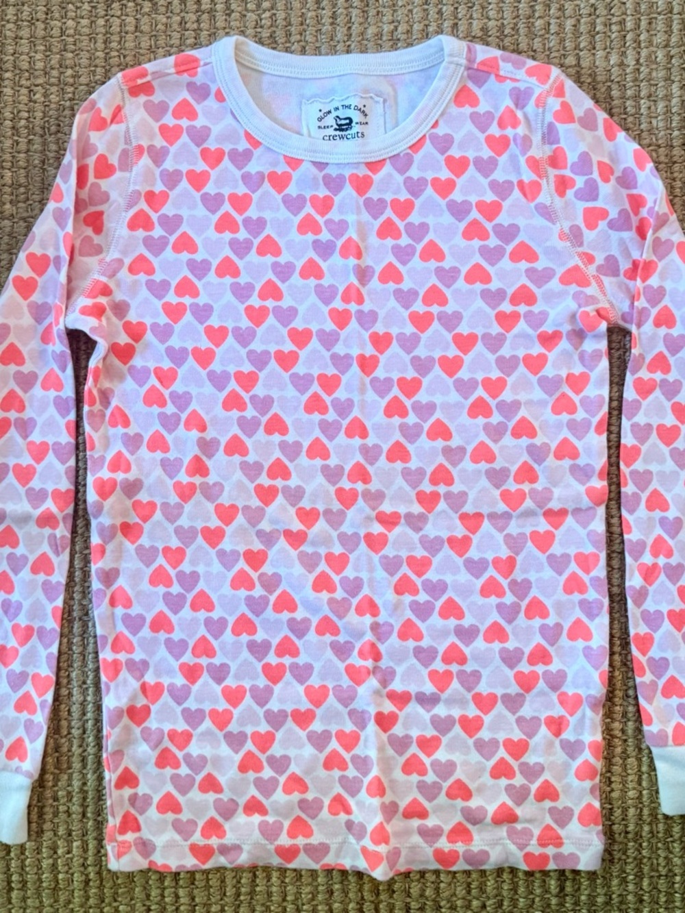 Crewcuts Pink and Purple Heart Print Pajamas